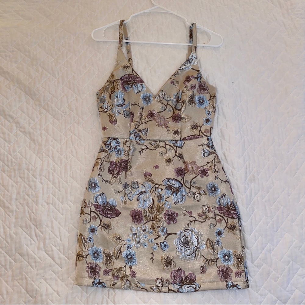 Missguided embroidered floral dress